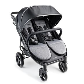 Gaggle by Foundations Roadster Duo Side by Side Double Stroller | Lightweight Compact Double Stroller for Toddlers | Easy to Fold & Maneuver | Amusement Park Approved | Black