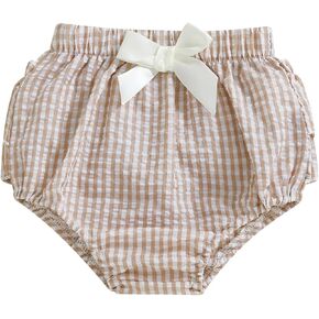 DSORVICD Newborn Baby Girl Diaper Cover Striped/Plaid Print Ruffle Bloomers Summer Infant Panties Shorts in Kuwait