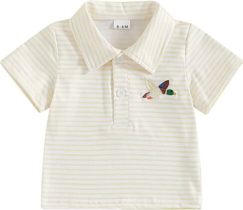 Toddler Baby Girl Boy Short Sleeve Golf Club Embroidery Polo Shirt Lapel Button Striped Shirts Summer Clothes in Saudi Arabia