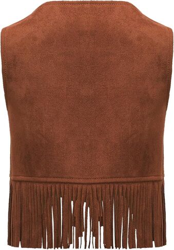 Baby Boys Western Cowboy Open Front Vest Halloween Party Suede Fringe Tassels Waistcoat in Saudi Arabia