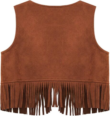 Baby Boys Western Cowboy Open Front Vest Halloween Party Suede Fringe Tassels Waistcoat in Saudi Arabia