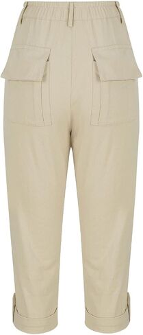 Bermuda Cargo Shorts for Women with 6 Pockets Knee Length Twill Half Casual Dressy Shorts Pants Bottoms in Kuwait
