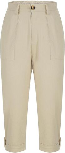 Bermuda Cargo Shorts for Women with 6 Pockets Knee Length Twill Half Casual Dressy Shorts Pants Bottoms in Kuwait