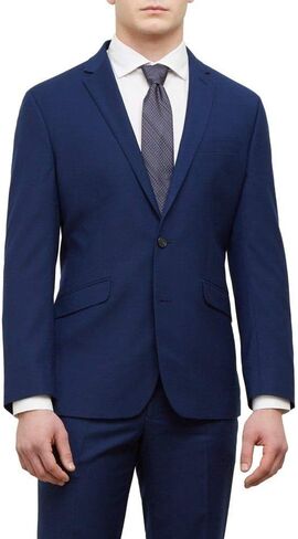 Kenneth Cole REACTION Men's Techni-Cole Stretch Slim Fit Suit Separate Blazer (Blazer, Pant, and Vest), Modern Blue, 40 Regular in Saudi Arabia
