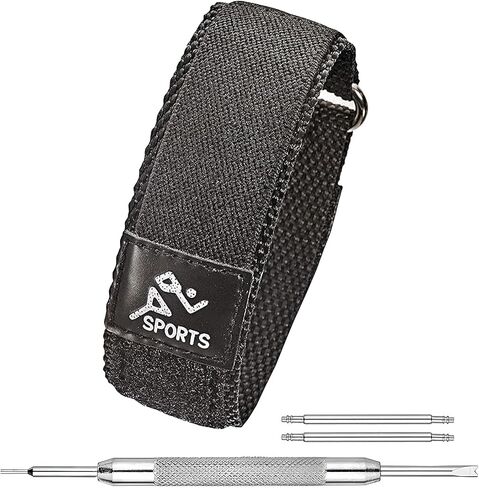 ALPINE Sporty Padded Nylon Fabric watch band - 16, 20, 22 mm (20MM, RED/BLACK) in Saudi Arabia
