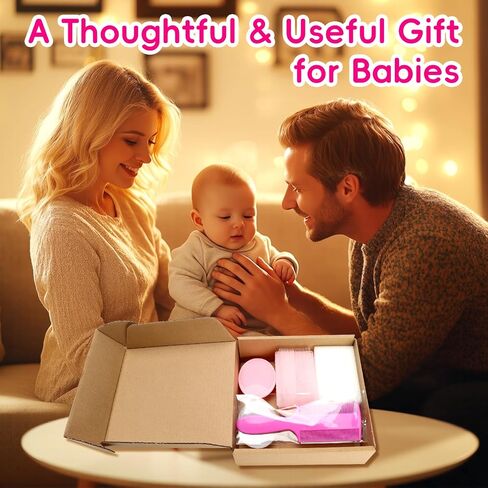 Cradle Cap Brush for Babies, Set of 5 Baby Bath Essentials with Bath Sponge Silicone Scrubber Long Handle Comb for Newborns Toddlers Boys Girls (Pink) in Saudi Arabia