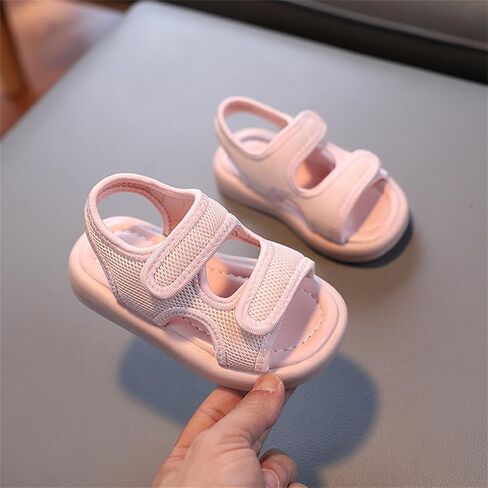 Girls Flatform Sandals Toddler Open Toe Two Adjustable Strapped Non-slip Sandals with Hook & Loop Kids Summer Shoes in Kuwait