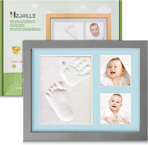 Baby Hand and Footprint Kit,Footprint Kit for Boy or Girl,Keepsake Handprint Kit Newborn Nursery Picture Frame Timeless Gifts for Baby Shower and Registry (white) in Kuwait