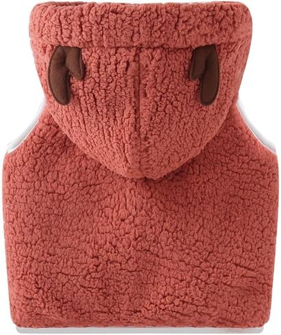 Infant Boys Girls Thicken Fleece Vest Cute Hood Sleeveless Jacket Windproof Warm Coat Outerwear in Kuwait