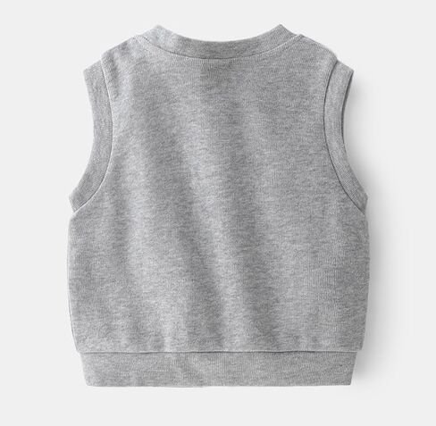 Toddler Baby Boys Knit Sweater Vest Sleeveless V Neck Solid Color Cute Pattern Fall Winter Top Waistcoat Clothes in Saudi Arabia