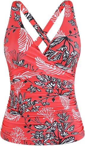 Cindy's aunt Underwire Tankini Bathing Suits for Women Push Up Tankini Top Crossover Swim Top Only Black US18 in Kuwait