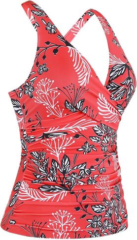 Cindy's aunt Underwire Tankini Bathing Suits for Women Push Up Tankini Top Crossover Swim Top Only Black US18 in Kuwait