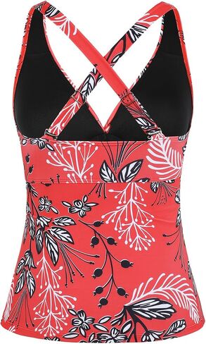 Cindy's aunt Underwire Tankini Bathing Suits for Women Push Up Tankini Top Crossover Swim Top Only Black US18 in Kuwait
