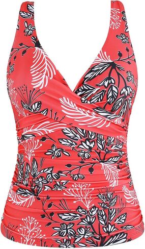 Cindy's aunt Underwire Tankini Bathing Suits for Women Push Up Tankini Top Crossover Swim Top Only Black US18 in Kuwait