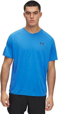 Under Armour Men's Standard Tech 2.0 V-Neck Short-Sleeve T-Shirt, (628) Beta / / Black, Large in Kuwait