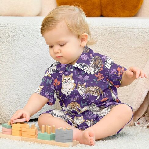 Cotton Baby Boy Clothes Polo Neck Short Leg Baby Boys Outfits for Summer in Kuwait