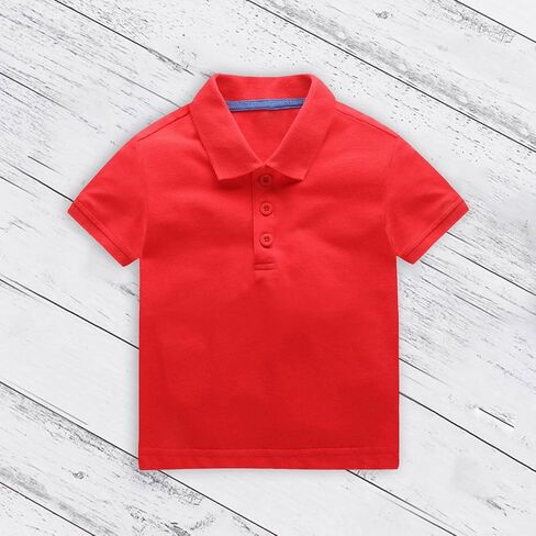 Toddler Solid P𝗼lo Shirt Baby Boys Kids Dress Short Sleeve Tees Tops Cotton Soft Lapel Neck Summer Clothes Casual Tops in Saudi Arabia