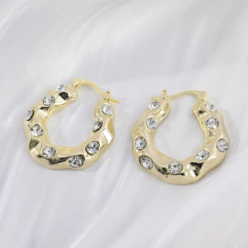 Gold Plated Huggie Hoop Earrings for Women Girls, Gold Cubic Zircon Square Diamond Enamel Black Mini Hoop Dangle Earrings Jewelry Gift for Her in Saudi Arabia