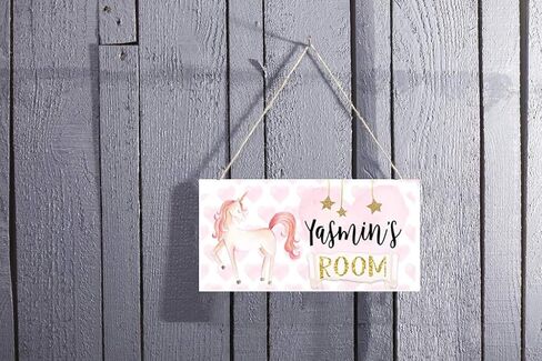 Personalized Floral Name Signs for Girls Room Bedroom Door Hanging Wooden Signs Custom Baby Name with Flowers Door Hanger Baby Nursery Room Customized Kid Room Decor in Saudi Arabia