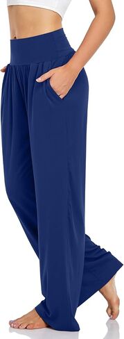 UEU Women's Plus Size High Waisted Yoga Pants Dance Casual Loose Fit Sweatpants Comfy Lounge Pajama Bottoms Stretch Pant with Pockets in Saudi Arabia