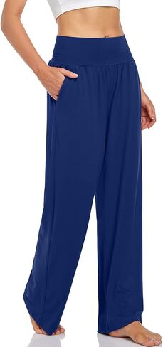 UEU Women's Plus Size High Waisted Yoga Pants Dance Casual Loose Fit Sweatpants Comfy Lounge Pajama Bottoms Stretch Pant with Pockets in Saudi Arabia