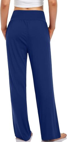 UEU Women's Plus Size High Waisted Yoga Pants Dance Casual Loose Fit Sweatpants Comfy Lounge Pajama Bottoms Stretch Pant with Pockets in Saudi Arabia