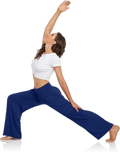 UEU Women's Plus Size High Waisted Yoga Pants Dance Casual Loose Fit Sweatpants Comfy Lounge Pajama Bottoms Stretch Pant with Pockets in Saudi Arabia