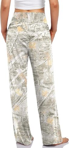UEU Women's Plus Size High Waisted Yoga Pants Dance Casual Loose Fit Sweatpants Comfy Lounge Pajama Bottoms Stretch Pant with Pockets in Kuwait