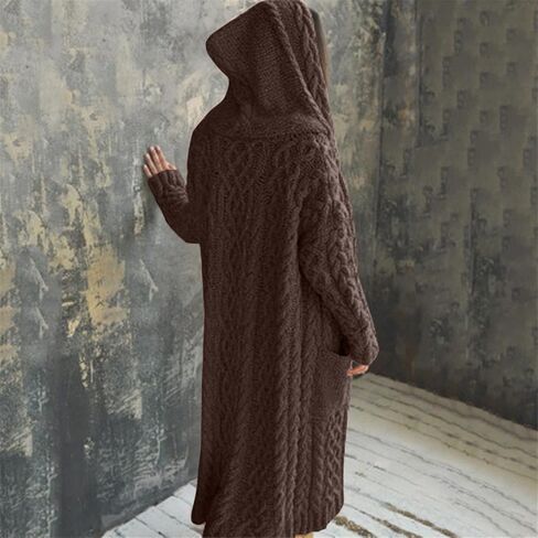 SHAOBGE Sweater Formal Coat Solid Solid Sweater Winter Long Knitted Pocket Loose Women Light Sweaters for Women Open in Saudi Arabia