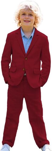 Boys Linen Suit Set for Weddings Special Occasions Toddler Boy Summer Suit Lightweight Kids Formal Tuxedos in Kuwait