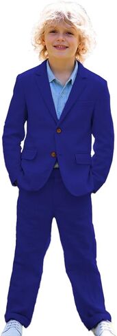Boys Linen Suit Set for Weddings Special Occasions Toddler Boy Summer Suit Lightweight Kids Formal Tuxedos in Kuwait