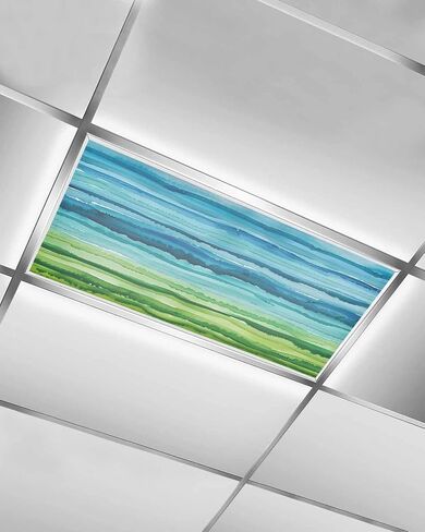 Fluorescent Light Covers for Drop Ceiling Blue Purple Gradient Stripe Magnetic Light Filters, Abstract Geometric Art Ceiling Shade Filters for Home Classroom Office,2x4 ft,4Packs in Saudi Arabia