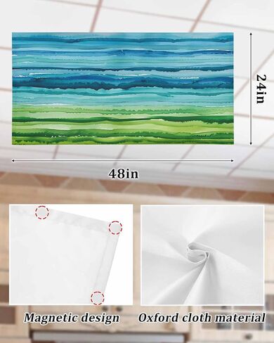 Fluorescent Light Covers for Drop Ceiling Blue Purple Gradient Stripe Magnetic Light Filters, Abstract Geometric Art Ceiling Shade Filters for Home Classroom Office,2x4 ft,4Packs in Saudi Arabia