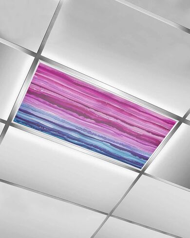 Fluorescent Light Covers for Drop Ceiling Blue Purple Gradient Stripe Magnetic Light Filters, Abstract Geometric Art Ceiling Shade Filters for Home Classroom Office,2x4 ft,4Packs in Saudi Arabia