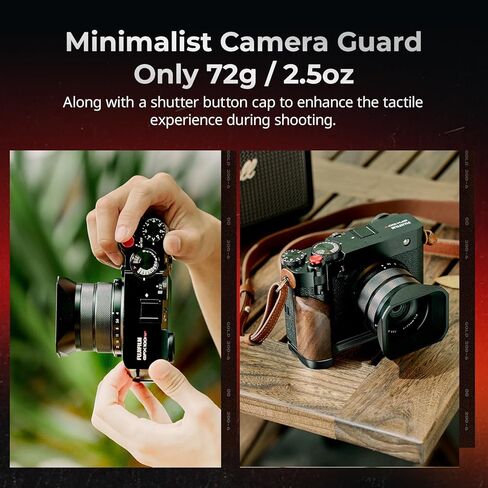HANDGRIP SMALLERIG خشبي ل FUJIFILM GFX100RF ، لوحة تركيب الشكل L مع قبضة مزدوجة (أمامية وخلفية) ، لوحة إطلاق سريعة مدمجة ل ARCA ، زر الغالق ، الوزن 0.15 رطل/70 جرام ، الفضة-5265 in Kuwait