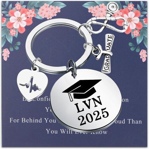 LQRI LVN 2024 Keychain LVN Licensed Vocational Nurse Gifts Medical Caduceus Jewelry LVN Keychain Gift LVN Graduation Gift in Saudi Arabia