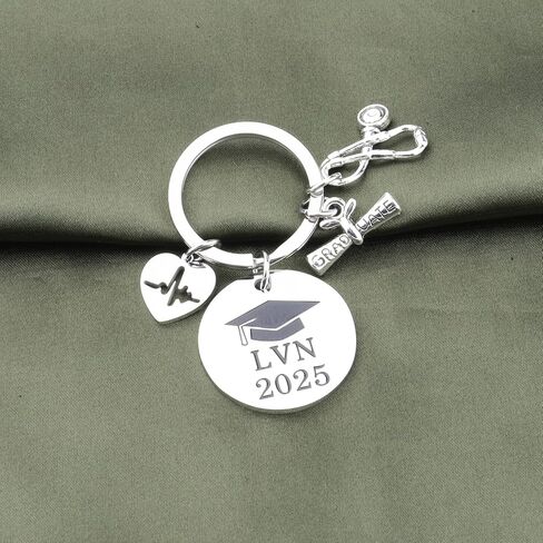 LQRI LVN 2024 Keychain LVN Licensed Vocational Nurse Gifts Medical Caduceus Jewelry LVN Keychain Gift LVN Graduation Gift in Saudi Arabia