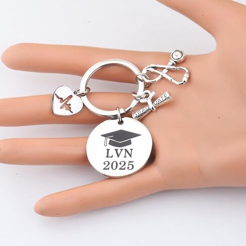LQRI LVN 2024 Keychain LVN Licensed Vocational Nurse Gifts Medical Caduceus Jewelry LVN Keychain Gift LVN Graduation Gift in Saudi Arabia