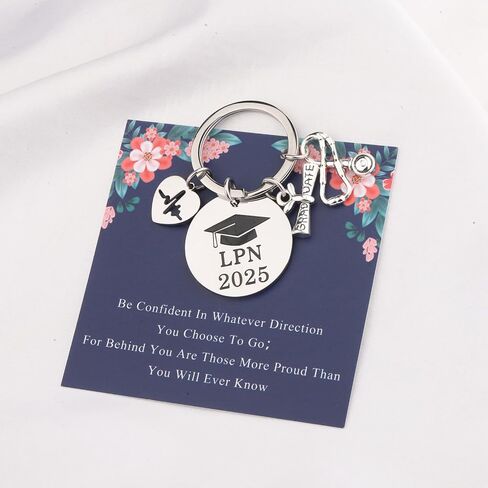 LQRI LVN 2024 Keychain LVN Licensed Vocational Nurse Gifts Medical Caduceus Jewelry LVN Keychain Gift LVN Graduation Gift in Saudi Arabia