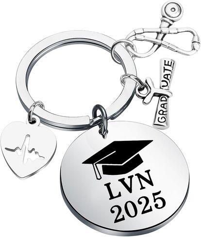 LQRI LVN 2024 Keychain LVN Licensed Vocational Nurse Gifts Medical Caduceus Jewelry LVN Keychain Gift LVN Graduation Gift in Saudi Arabia