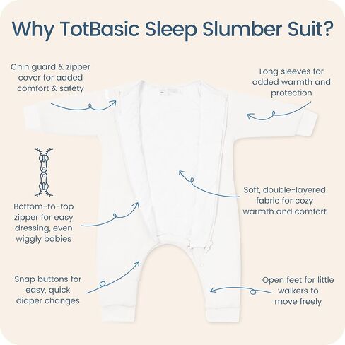 Baby Sleep Sacks with Feet, 1.0 TOG Long Sleeve Wearable Blanket for 0–6M Infants & 2T–4T Toddlers, Soft and Cozy in Saudi Arabia
