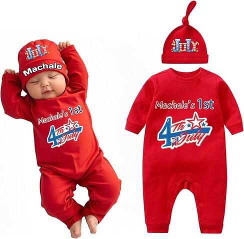 Personalized 4th of July Baby Boy Outfit, 4th of July Outfits for Girls, Custom Newborn Coming Home from Hospital Outfit in Saudi Arabia