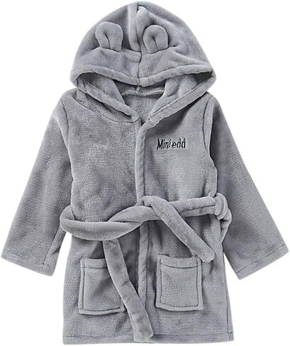Baby Towel Toddler Boys Girls Plush Bathrobe Hoodie Kids Unisex Soft Warm Cartoon Prints Flannel Robe in Saudi Arabia