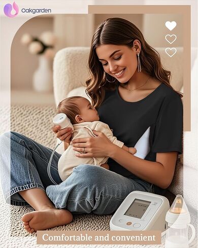 Women's Nursing Shirt for Breastfeeding Maternity Top Hidden Zippers Pregnancy Clothes Postpartum Tshirt in Kuwait