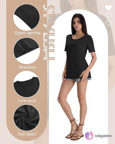 Women's Nursing Shirt for Breastfeeding Maternity Top Hidden Zippers Pregnancy Clothes Postpartum Tshirt in Kuwait