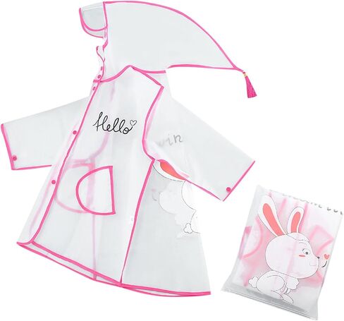 Kids Cute Cartoon Raincoats Boys Girls Lightweight Rain Jacket Coat Waterproof Rain Poncho Reusable Rainwear Kids in Saudi Arabia