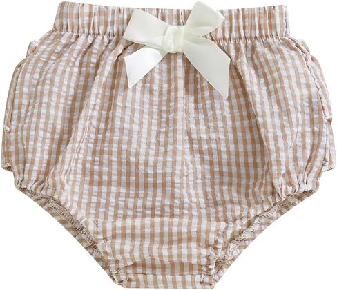 DSORVICD Newborn Baby Girl Diaper Cover Striped/Plaid Print Ruffle Bloomers Summer Infant Panties Shorts in Kuwait