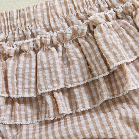 DSORVICD Newborn Baby Girl Diaper Cover Striped/Plaid Print Ruffle Bloomers Summer Infant Panties Shorts in Kuwait