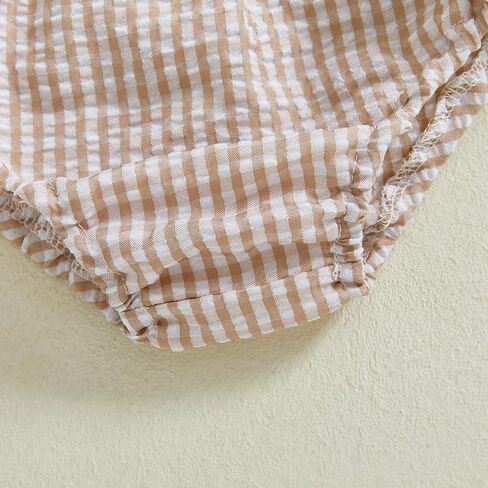 DSORVICD Newborn Baby Girl Diaper Cover Striped/Plaid Print Ruffle Bloomers Summer Infant Panties Shorts in Kuwait