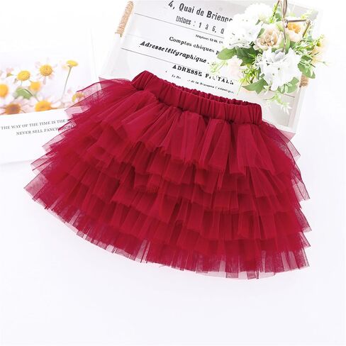 Lysmuch 12m-4t Baby Girl Tulle Skirt Toddler Tutu Skirt Six Layer Birthfit in Kuwait